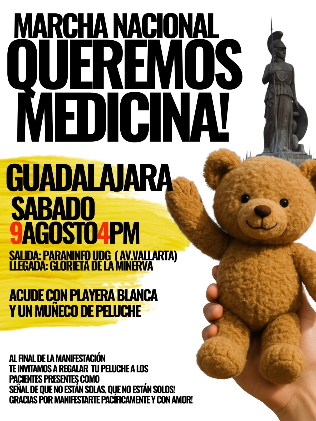 Pacientes convocan a marcha Queremos medicina en Guadalajara y CDMX