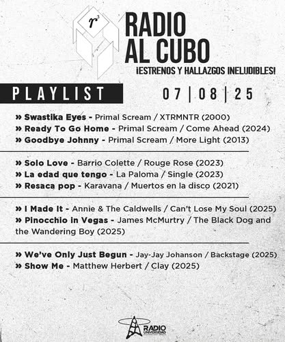 Radio al Cubo - Ju. 07 Ago 2025 Radio al Cubo - Ju. 07 Ago 2025