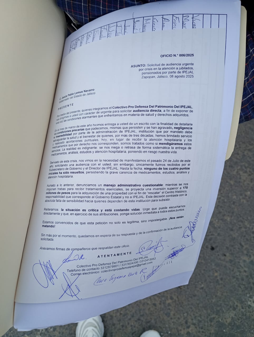 Pensionados del Ipejal alzan la voz ante la presidenta sobre carencias en el Instituto Pensionados del Ipejal alzan la voz ante la presidenta sobre carencias en el Instituto