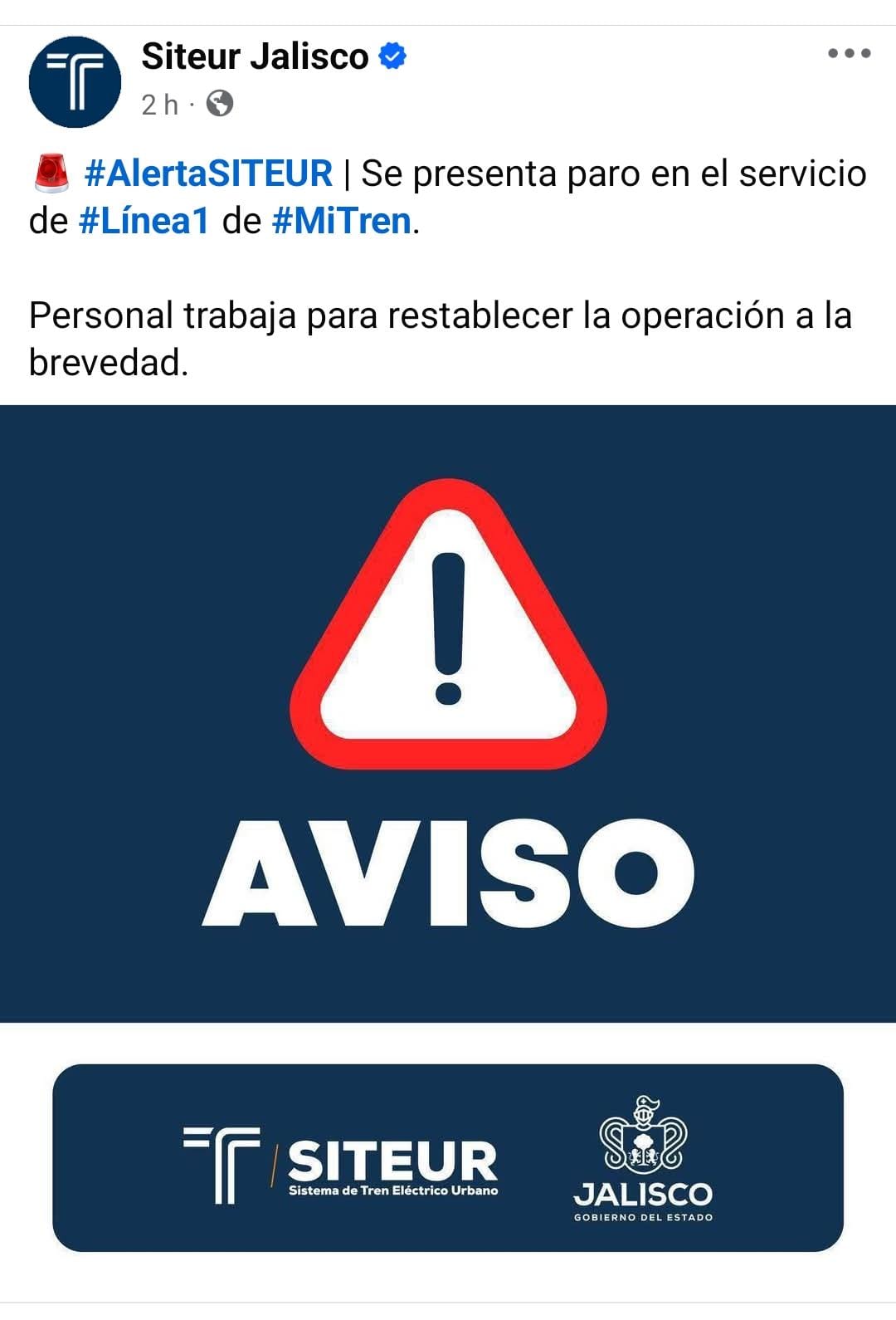 En pleno regreso a clases, falla la Línea 1 del Tren Ligero En pleno regreso a clases, falla la Línea 1 del Tren Ligero