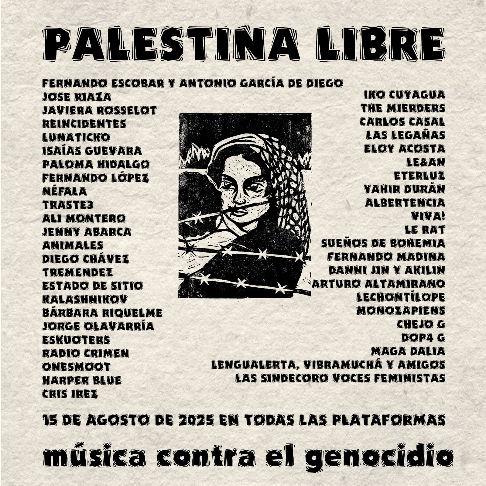 “Palestina libre”, el álbum de protesta con la aparición de 50 artistas impulsado por José Riaza