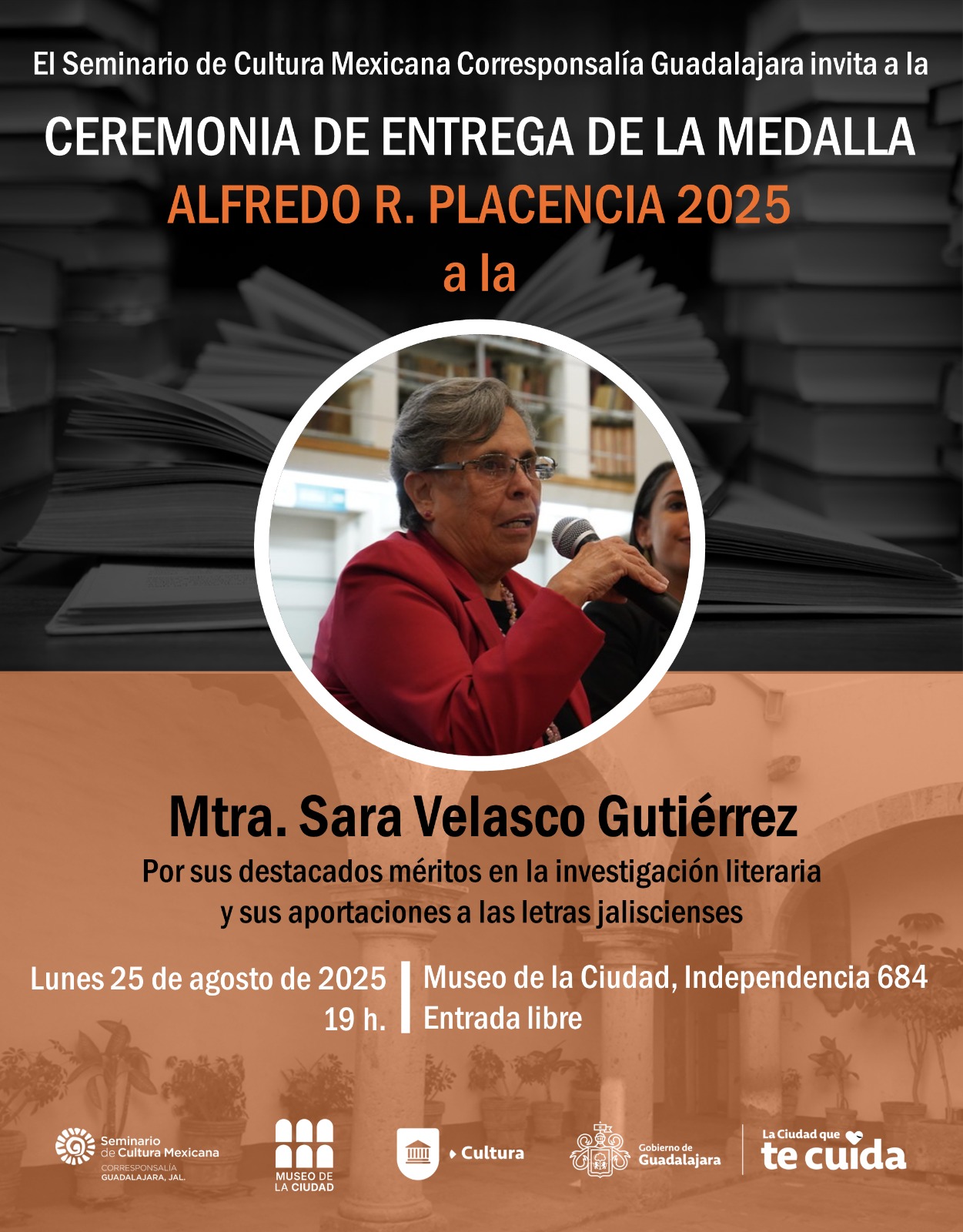 Por sus aportes a la literatura jalisciense, Sara Velasco Gutiérrez recibirá la Medalla Alfredo R. Placencia
