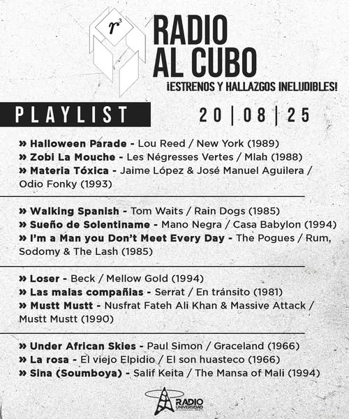 Radio al Cubo - Mi. 20 Ago 2025