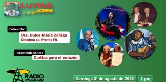 Dulce María Zúñiga y el Premio FIL. Curitas para el corazón. Luvina Joven Radio 31 agosto 2025
