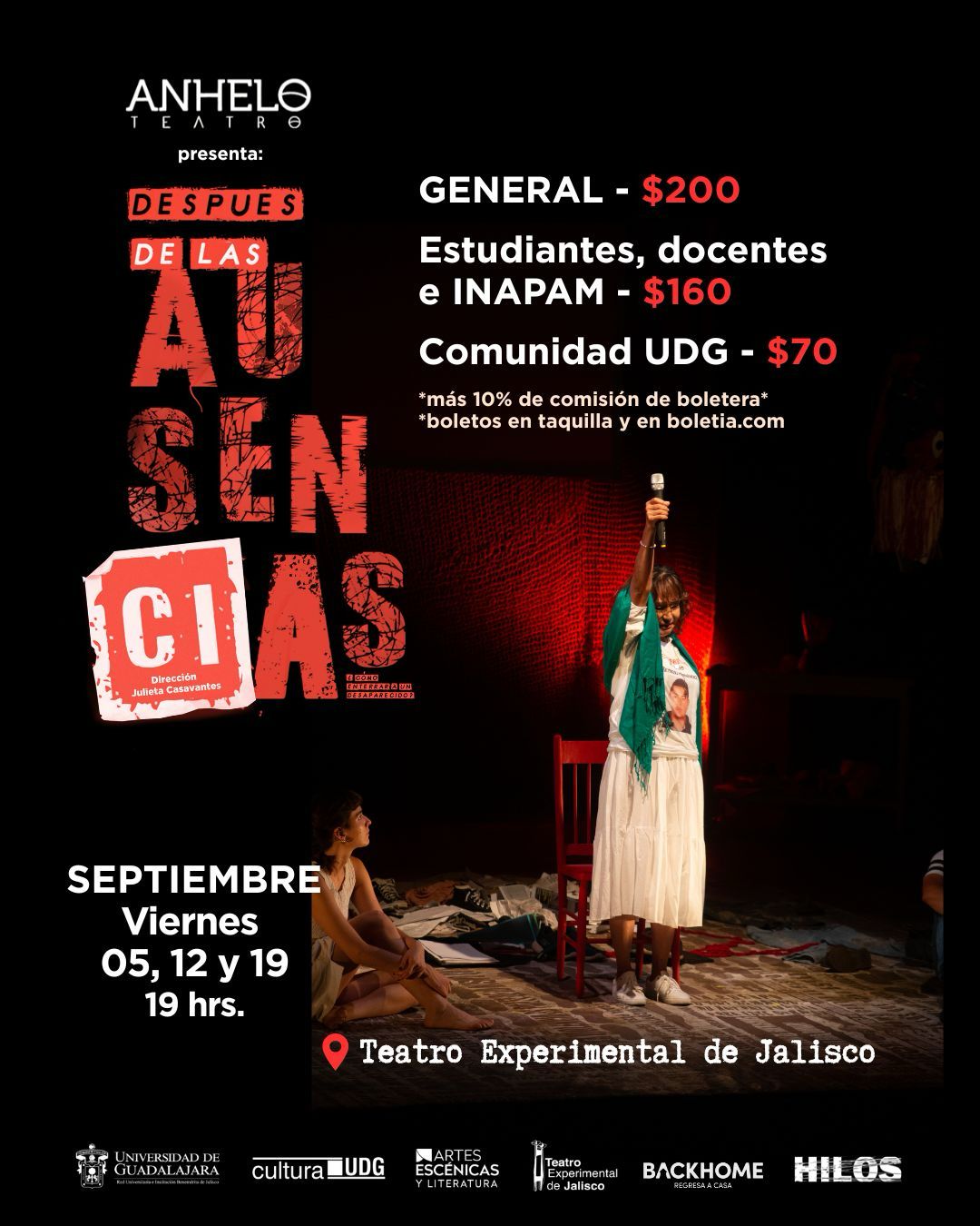 La obra sobre las personas desaparecidas “Después de las Ausencias” llega al Teatro Experimental de Jalisco La obra sobre las personas desaparecidas “Después de las Ausencias” llega al Teatro Experimental de Jalisco