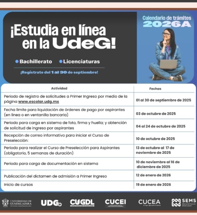 UDG Virtual ofrece desde prepa hasta posgrados; aspirantes aún pueden registrarse este mes
