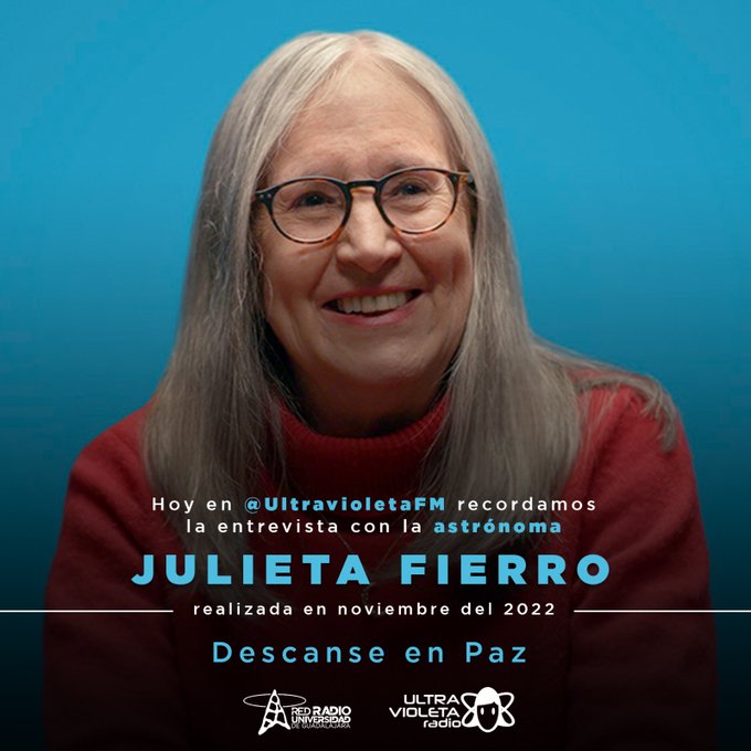 Ultra Violeta Radio - Vi. 19 Sep 2025 - La astrónoma Julieta Fierro. Ultra Violeta Radio - Vi. 19 Sep 2025 - La astrónoma Julieta Fierro.