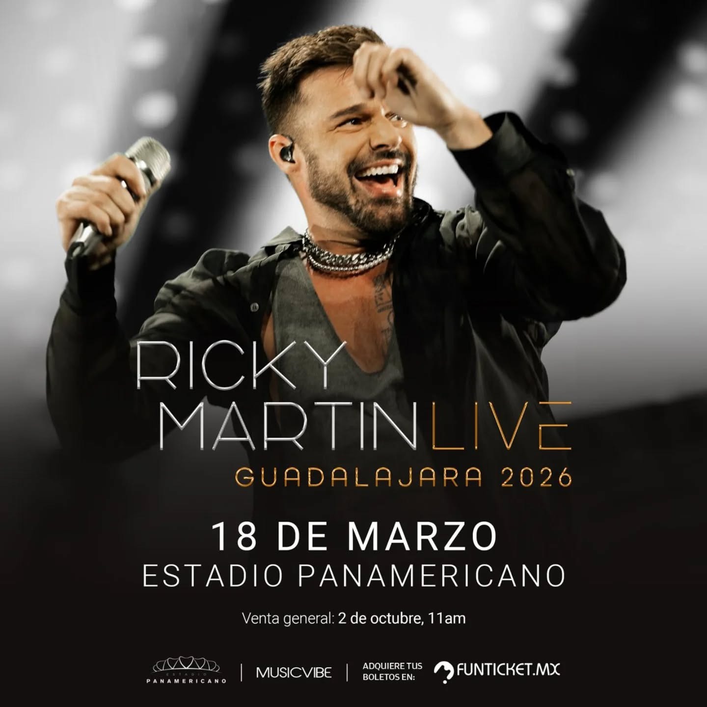 Ricky Martin anuncia concierto en Guadalajara