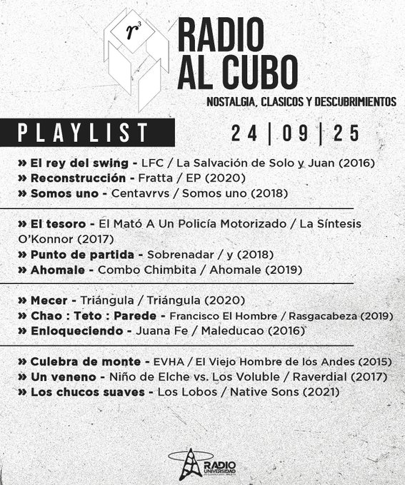 Radio al Cubo - Mi. 24 Sep 2025 Radio al Cubo - Mi. 24 Sep 2025
