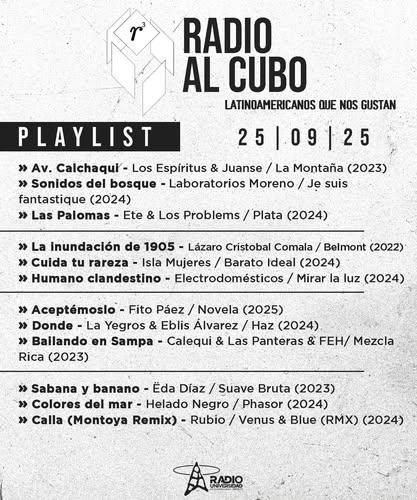 Radio al Cubo - Ju. 25 Sep 2025