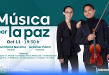 Greimer Parra en el violín y Rosa Navarro en el piano interpretarán “Música por la paz” en vivo