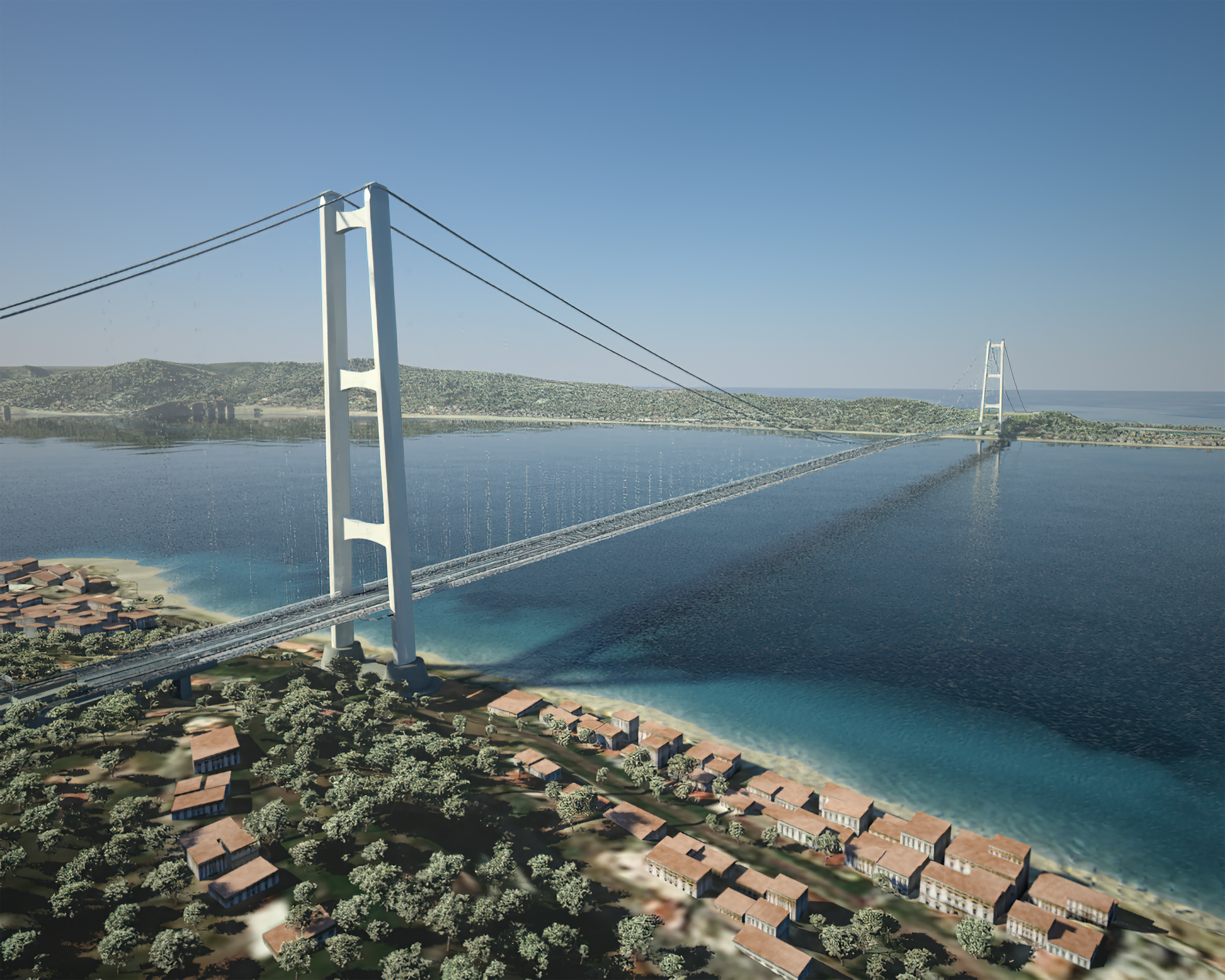 El puente con el tramo colgante más largo del mundo El puente con el tramo colgante más largo del mundo