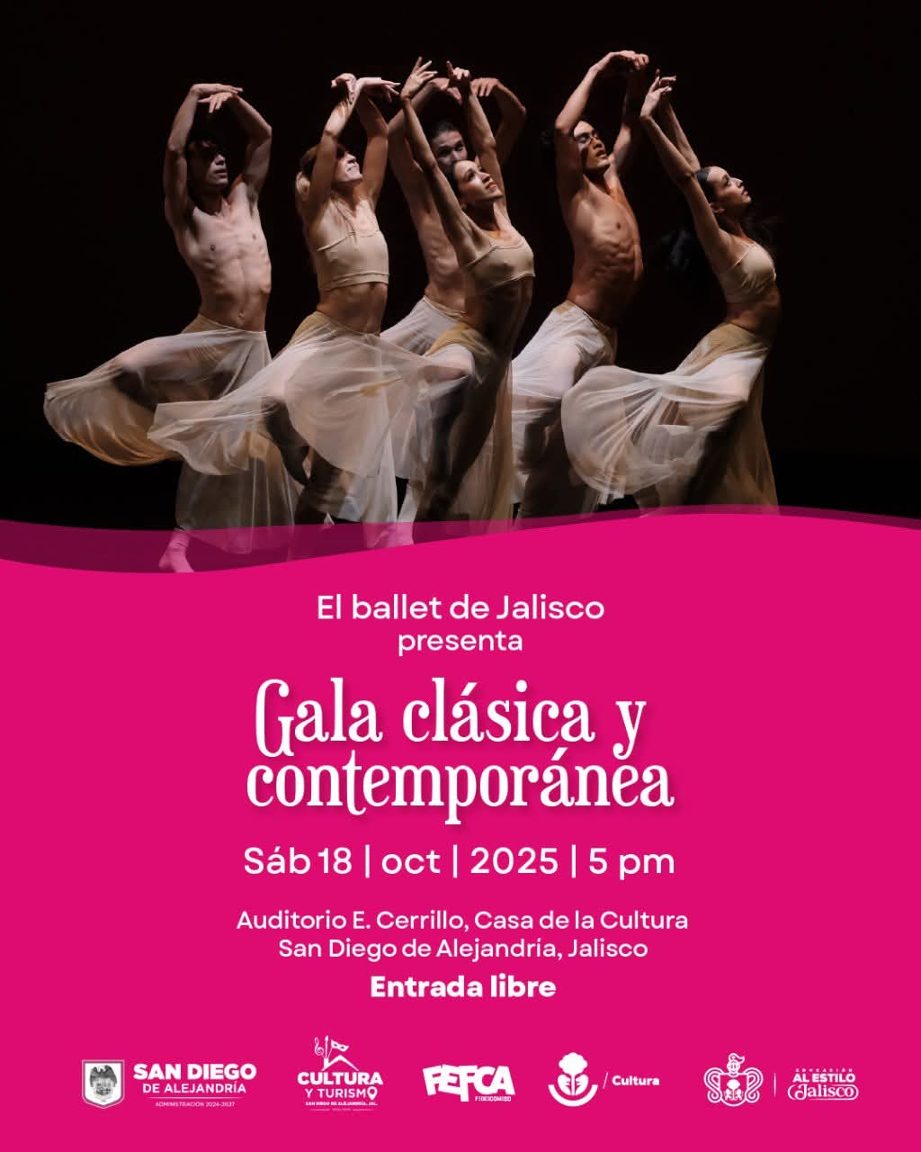 Con un clásico internacional y coreografías contemporáneas, el Ballet de Jalisco se presentará en San Diego de Alejandría Con un clásico internacional y coreografías contemporáneas, el Ballet de Jalisco se presentará en San Diego de Alejandría