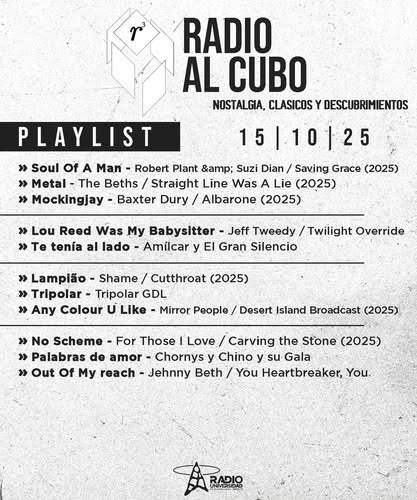 Radio al Cubo - Mi. 15 Oct 2025 Radio al Cubo - Mi. 15 Oct 2025