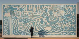 Claudio Limón presenta su mural "Constelación infinita", representativa de los Altos de Jalisco y el Tequila