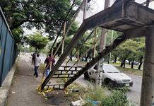 Lentitud de obras y robo de barandales dejan en riesgo a peatones del puente frente al Parque Deán
