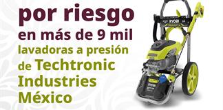 Profeco alerta por riesgo en más de 9.000 lavadoras a presión de Techtronic Industries