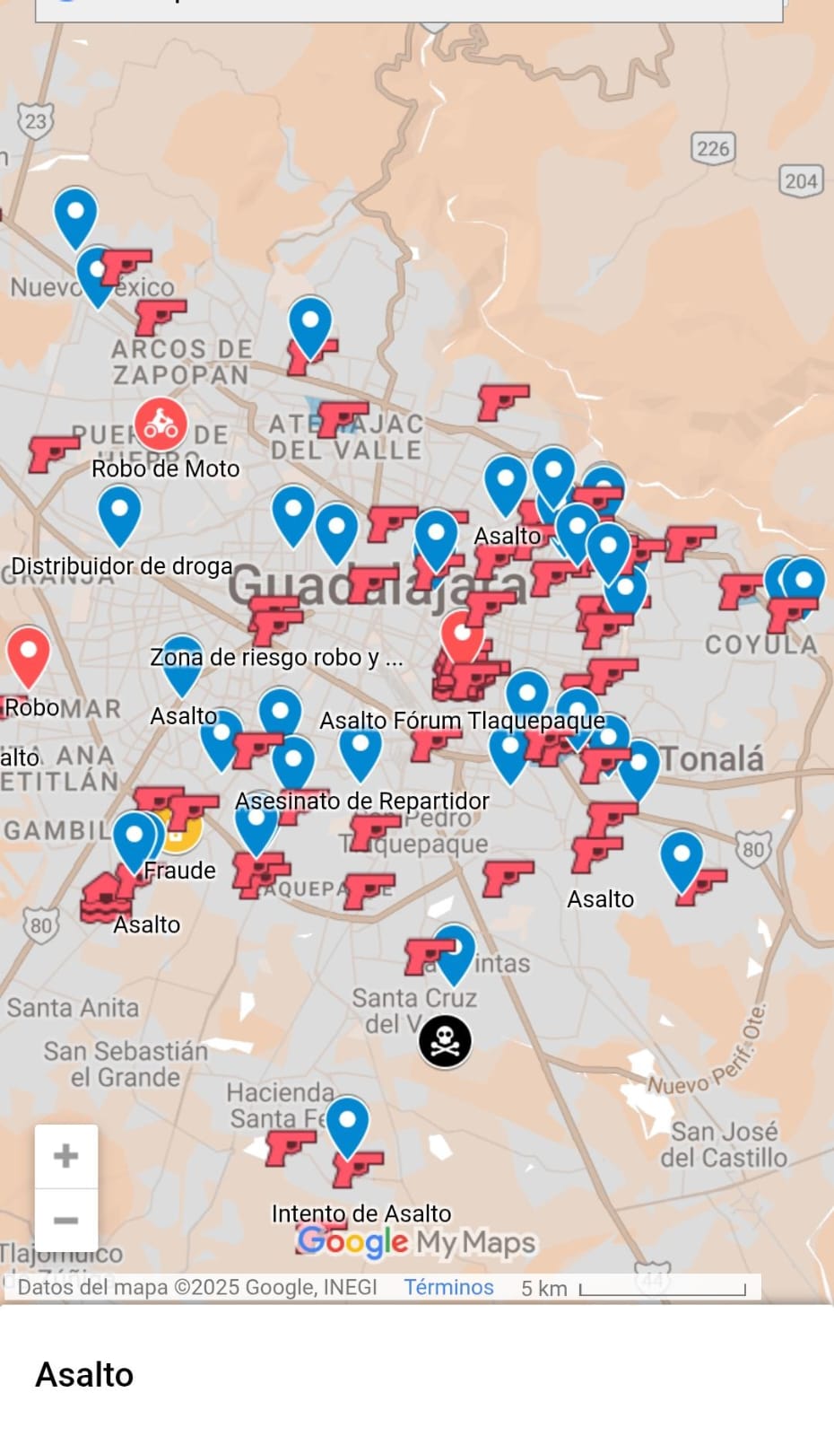 Ante inseguridad, repartidores crean su propio mapa de riesgo en Guadalajara Ante inseguridad, repartidores crean su propio mapa de riesgo en Guadalajara