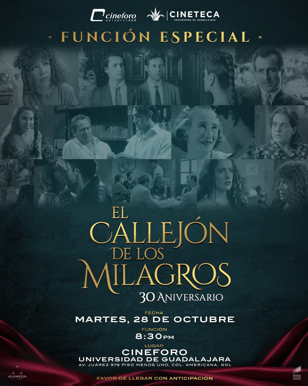 El Callejón de los Milagros celebra 30 años con proyección especial en el Cineforo El Callejón de los Milagros celebra 30 años con proyección especial en el Cineforo