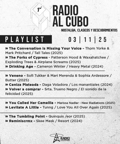 Radio al Cubo - Lu. 03 Nov 2025 Radio al Cubo - Lu. 03 Nov 2025