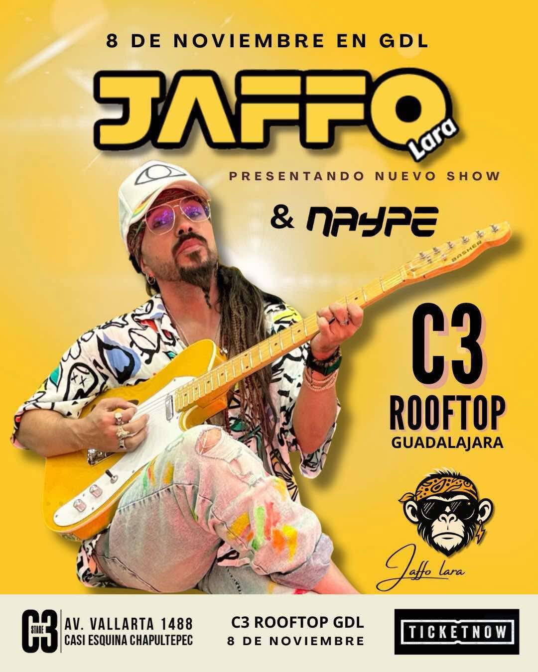 Con más de 30 años de carrera, Jaffo Lara invita a “La fiesta” musical en el C3 Rooftop de Guadalajara Con más de 30 años de carrera, Jaffo Lara invita a “La fiesta” musical en el C3 Rooftop de Guadalajara