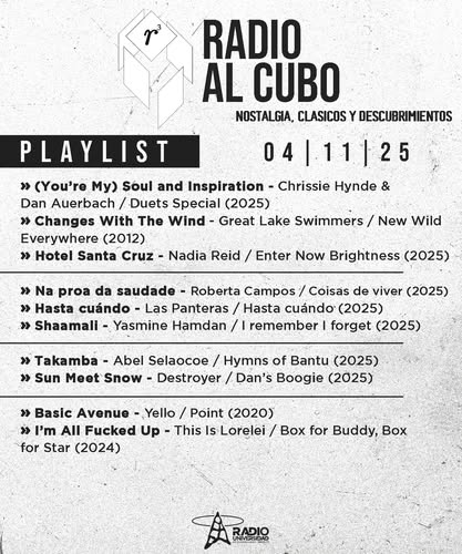 Radio al Cubo - Ma. 04 Nov 2025 Radio al Cubo - Ma. 04 Nov 2025