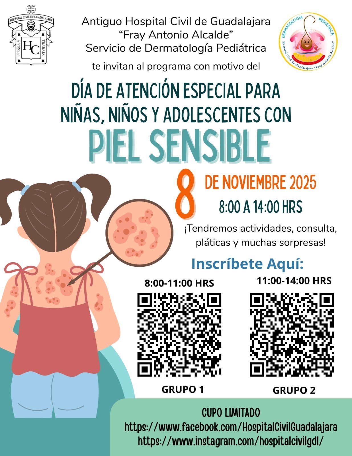 Más de la mitad de niños tienen problemas de piel; Hospital Civil lanza jornada de detección gratuita Más de la mitad de niños tienen problemas de piel; Hospital Civil lanza jornada de detección gratuita