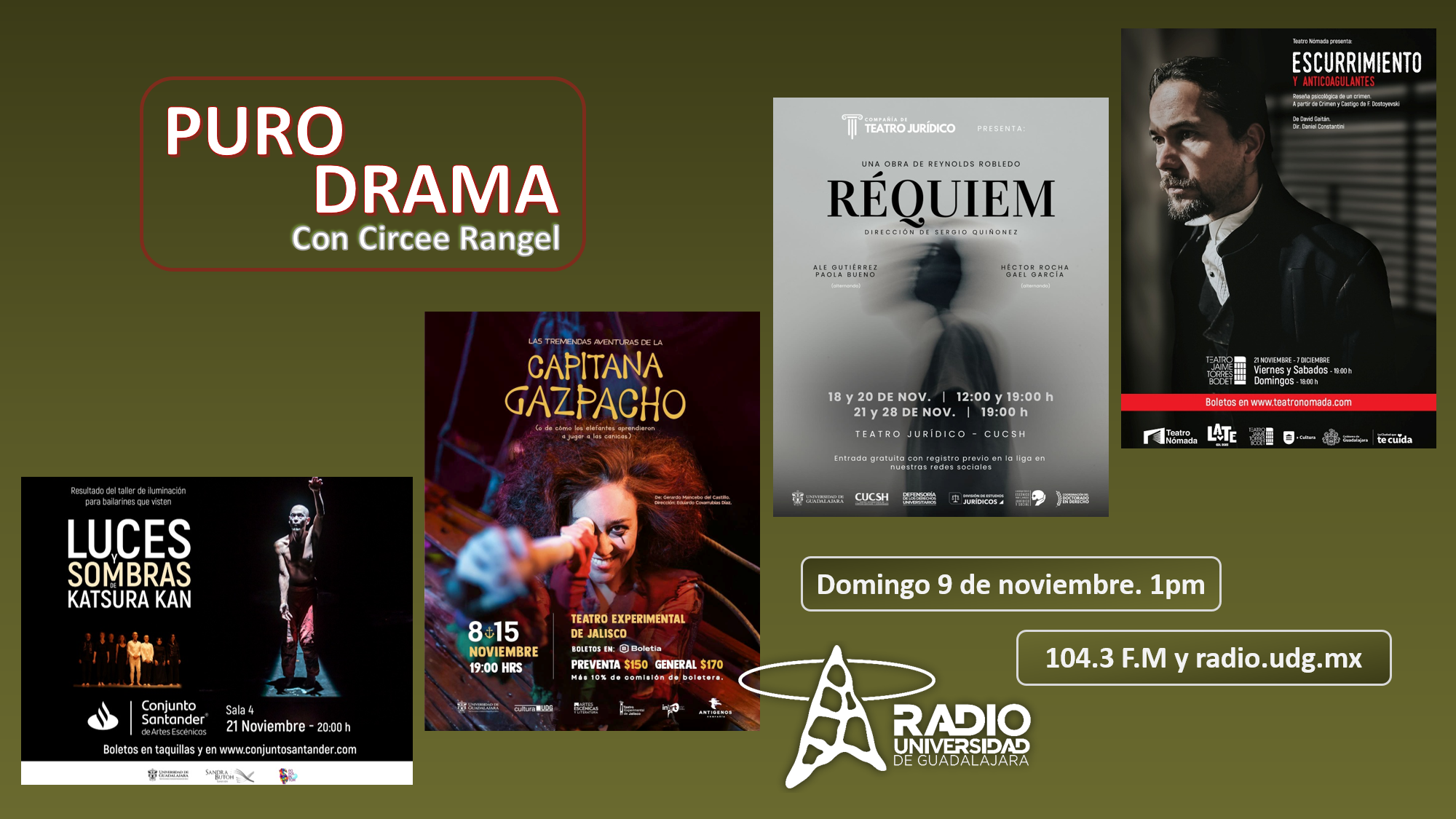 Las tremendas aventuras de la Capitana Gazpacho. Escurrimiento y anticoagulantes. Réquiem. Luces y sombras. Puro Drama 9 noviembre 2025 Las tremendas aventuras de la Capitana Gazpacho. Escurrimiento y anticoagulantes. Réquiem. Luces y sombras. Puro Drama 9 noviembre 2025