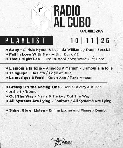 Radio al Cubo - Lu. 10 Nov 2025 Radio al Cubo - Lu. 10 Nov 2025