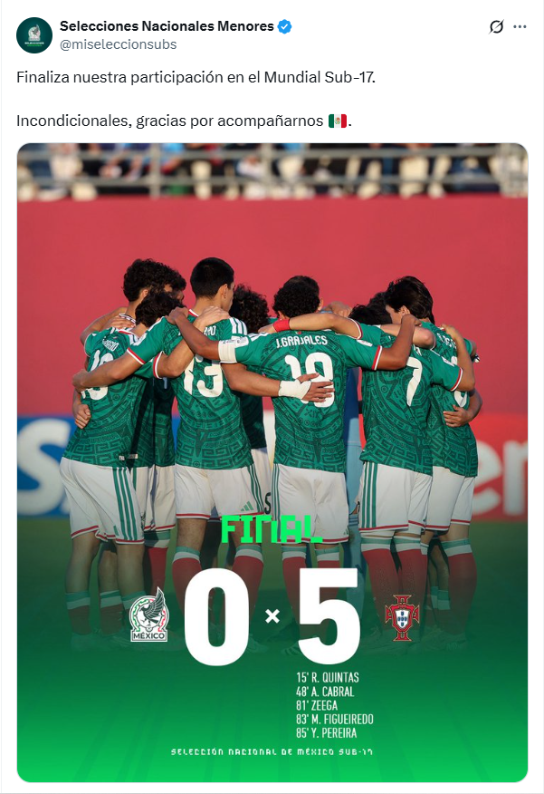 5-0. Los errores defensivos despiden a México en octavos