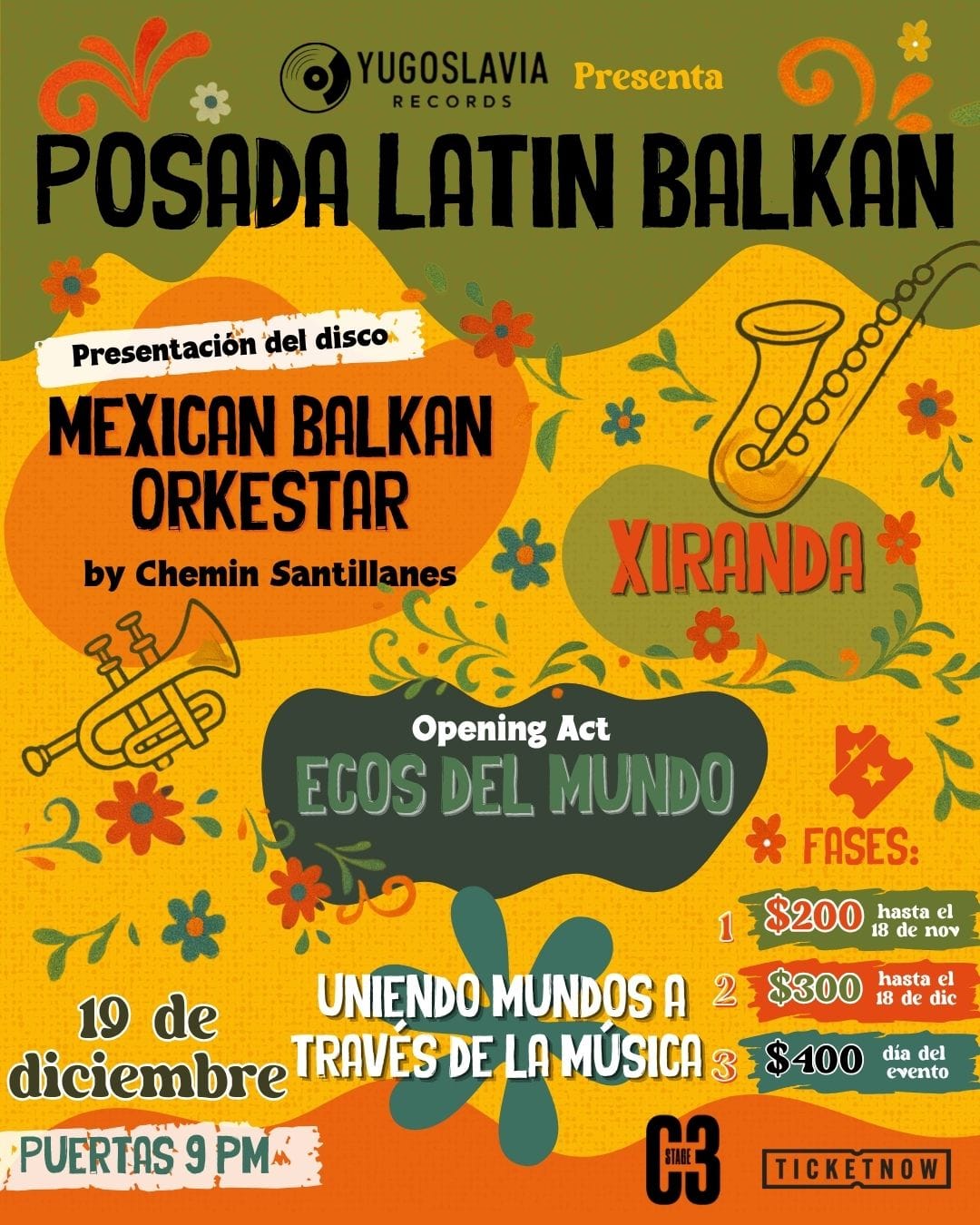 La unión de culturas será celebrada con la Posada Latin Balkan en el C3 Stage de Guadalajara La unión de culturas será celebrada con la Posada Latin Balkan en el C3 Stage de Guadalajara