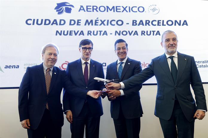 Aeroméxico estrenará en marzo ruta directa con Barcelona con seis vuelos semanales Aeroméxico estrenará en marzo ruta directa con Barcelona con seis vuelos semanales