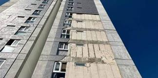 Caen cinco pisos de fachada y nadie clausura: alertan riesgo en torres de El Gran San Rafael