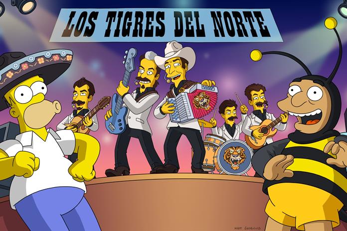 Los Tigres del Norte aparecerán en Los Simpsons con un histórico corrido mexicano Los Tigres del Norte aparecerán en Los Simpsons con un histórico corrido mexicano