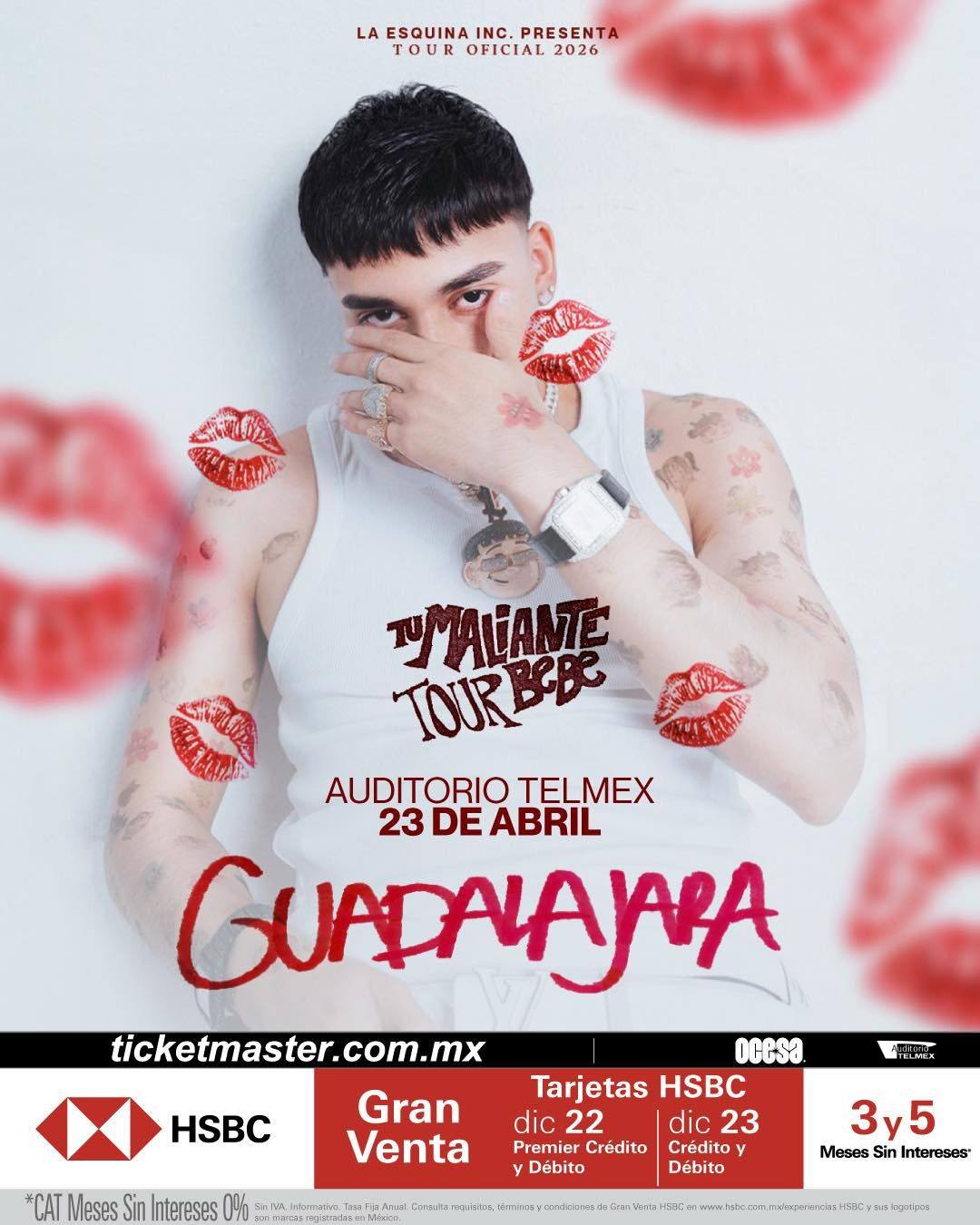 Artistas nacionales e internacionales confirman conciertos en Guadalajara durante 2026