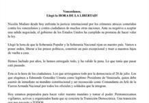 Llegó la hora de la libertad de Venezuela, advierte Corina Machado