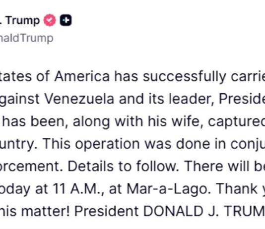 EEUU ataca Venezuela y captura a Nicol&aacute;s Maduro