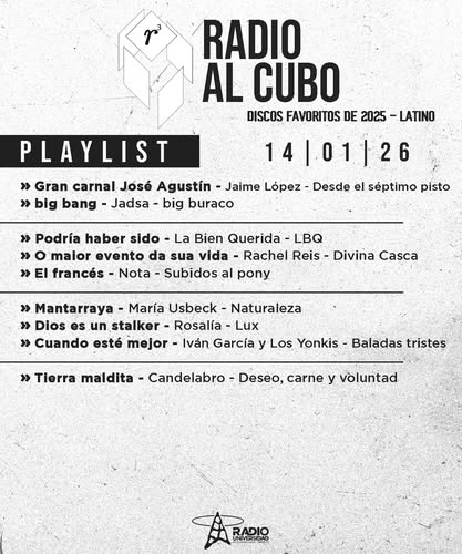 Radio al Cubo - Mi. 14 Ene 2026