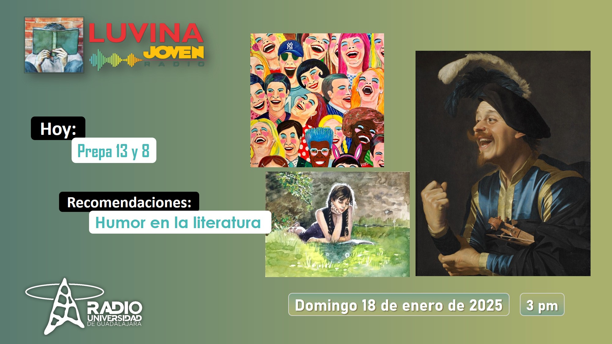 Literatura con humor. Prepas 8 y 13. Luvina Joven Radio 18 enero 2026