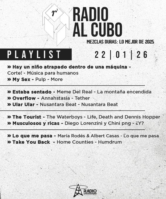 Radio al Cubo - Ju. 22 Ene 2026