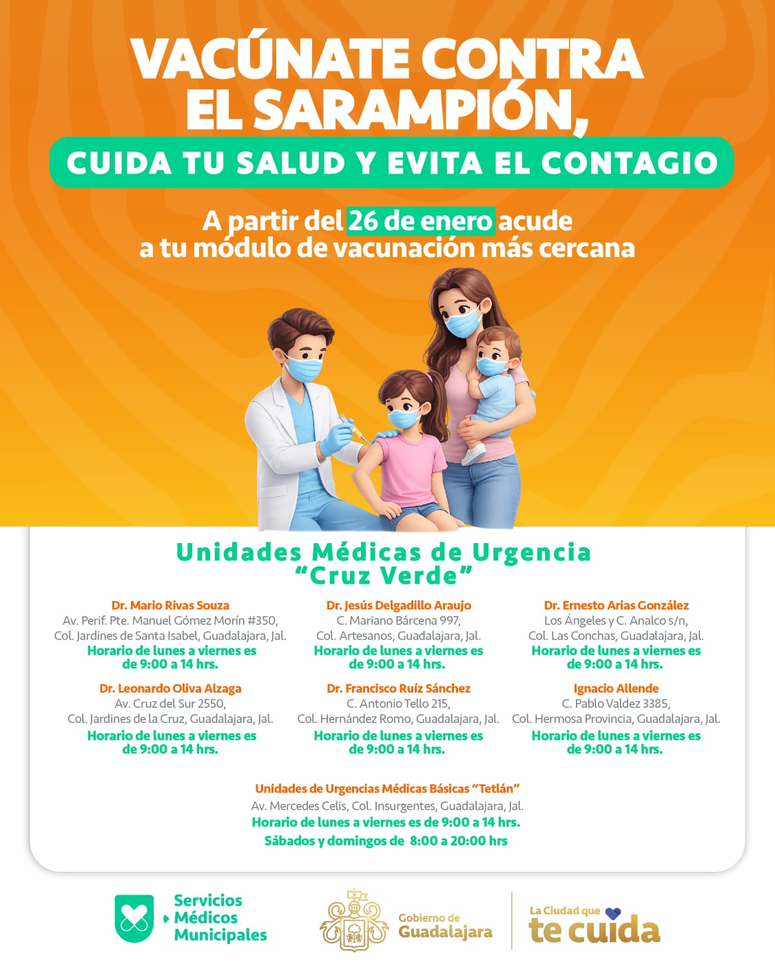 También activan las Cruces Verdes en ZMG para hacer frente al sarampión