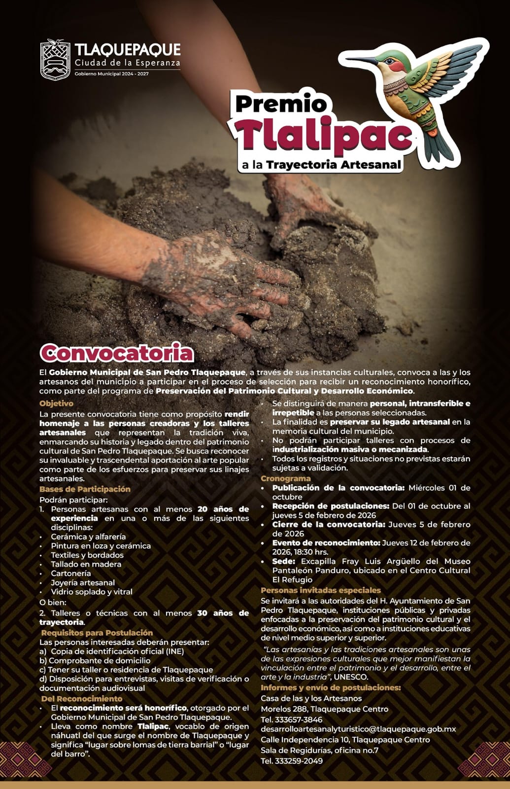 Entregarán el Premio Tlalipac para reconocer a la trayectoria artesanal en Tlaquepaque