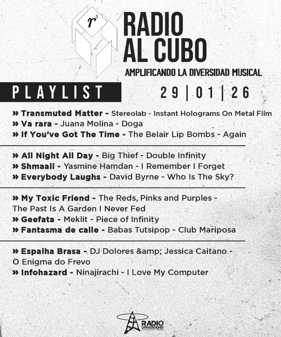 Radio al Cubo - Ju. 29 Ene 2026