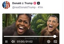 Trump borra un video racista que mostraba a los Obama como simios