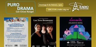 Las tres hermanas. Leonardo. Programa de nivelaci&oacute;n en artes UdeG. Puro Drama 8 febrero 2026