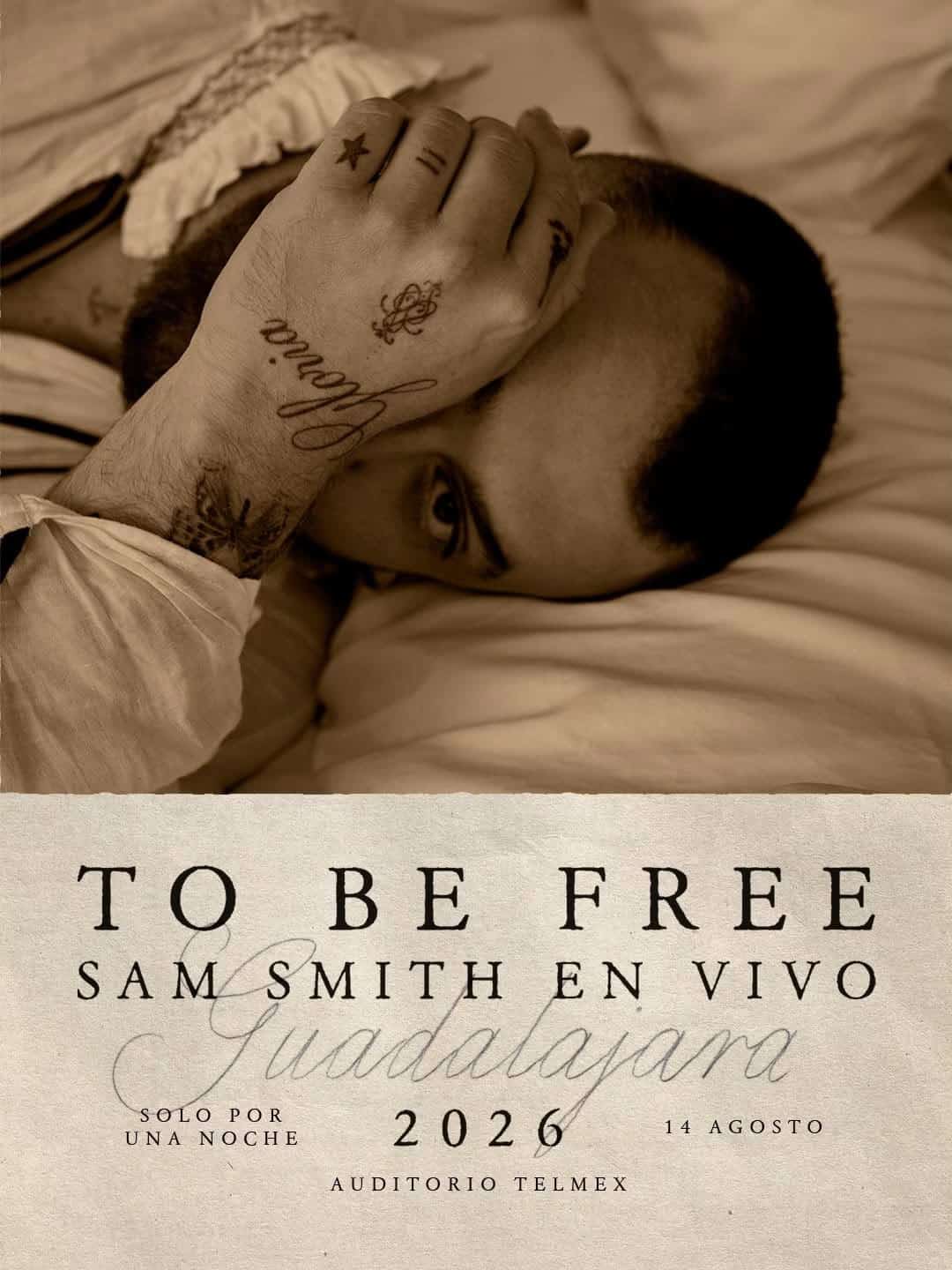 Sam Smith se presentará en el Auditorio Telmex con su gira “To Be Free”