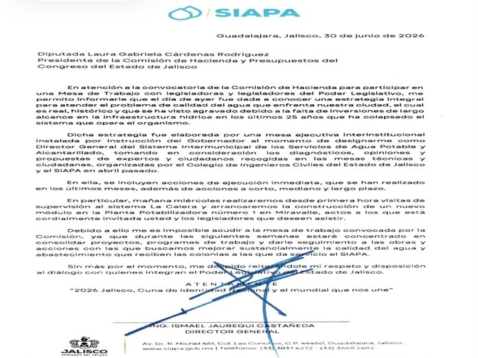Pese a crisis del agua, director del SIAPA cancela reunión con diputados