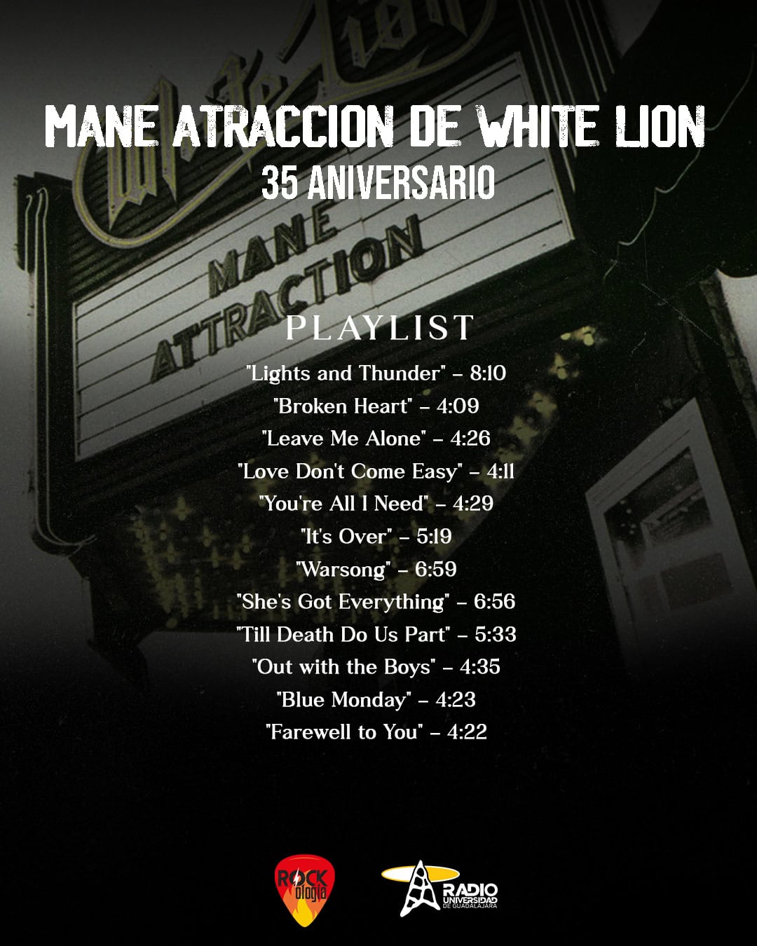 Rockologia - Ma. 30 Jun 2026 - White Lion: 35 años de Mane Attraction Rockologia - Ma. 30 Jun 2026 - White Lion: 35 años de Mane Attraction