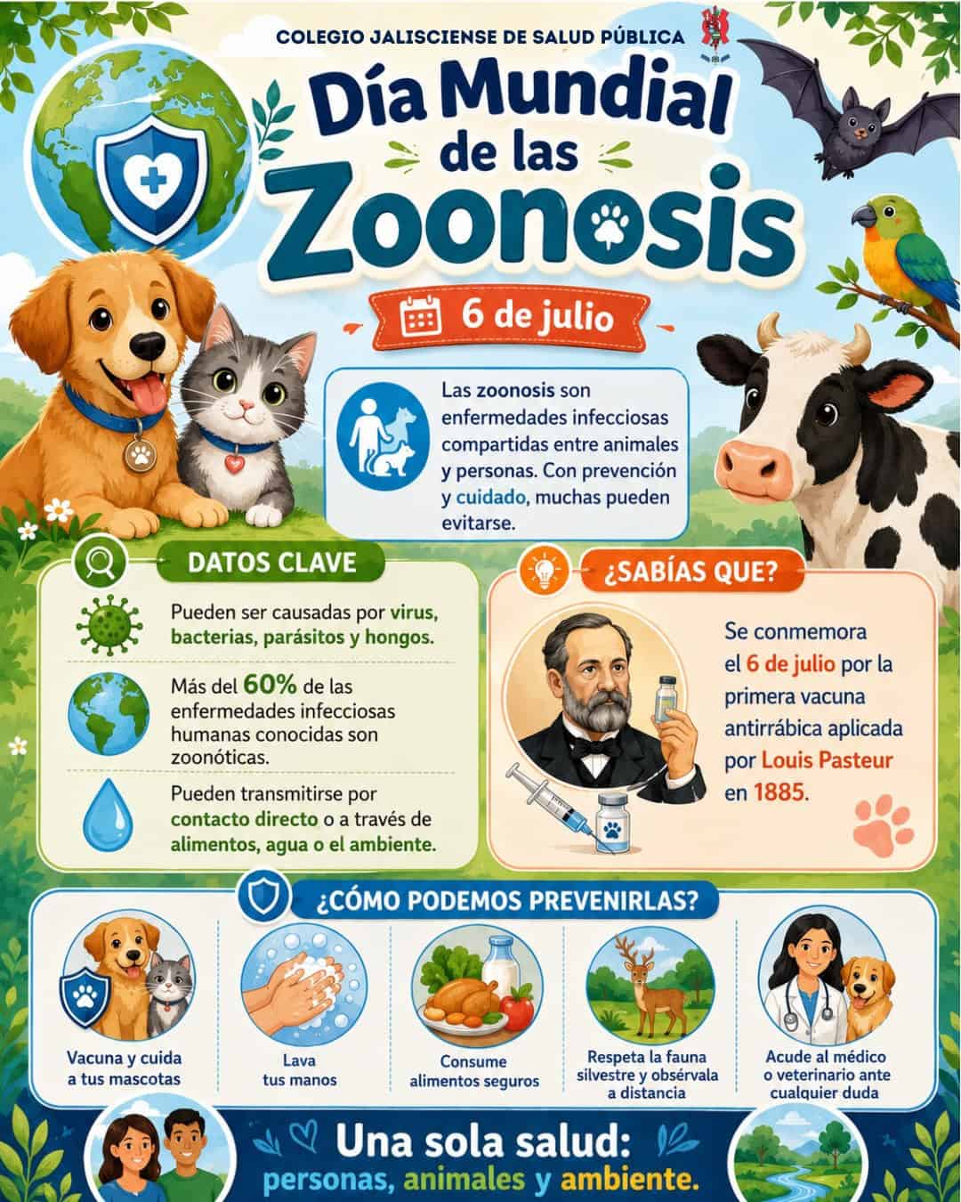 Advierten que seis de cada diez enfermedades provienen de animales