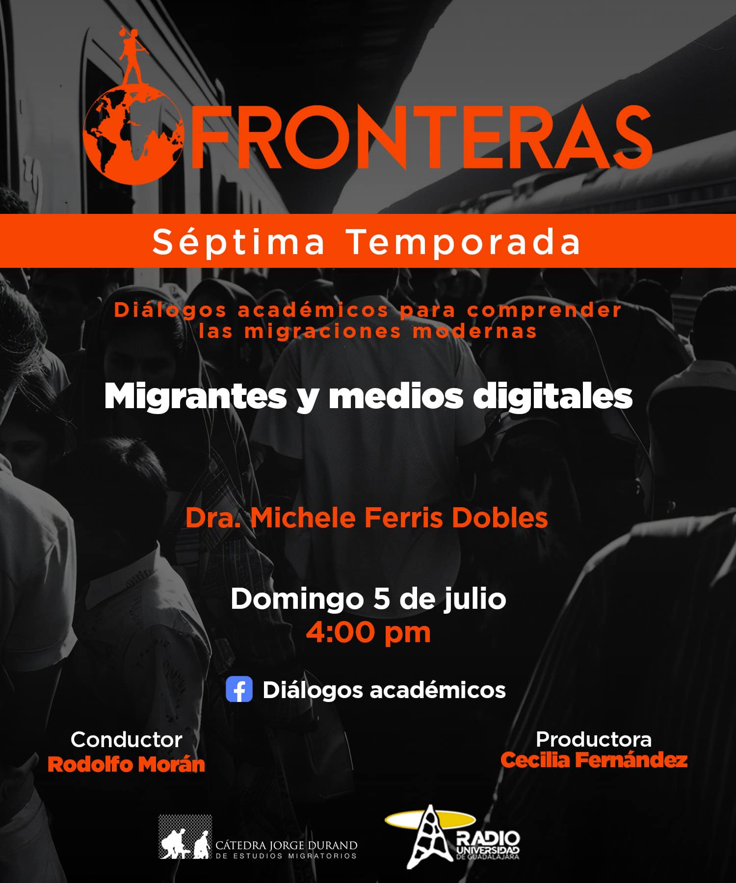 Fronteras - Ep. 13 Temp. 7 Tema: Migrantes y medios digitalesDra. Michele Ferris Dobles - Domingo 05 julio 2026 Fronteras - Ep. 13 Temp. 7 Tema: Migrantes y medios digitalesDra. Michele Ferris Dobles - Domingo 05 julio 2026